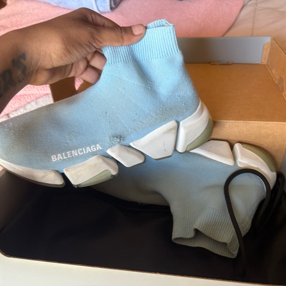 Balenciaga Light Blue Sock Sneakers - Picture 3 of 4